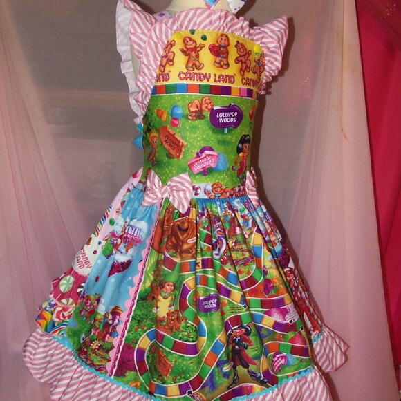 Candyland Board Game Girls Dress and Bow - Picture 7 of 7